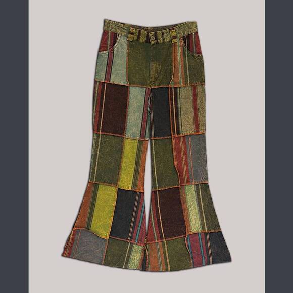 NEW JAYLI women's cotton patchwork outer stitching pants in olive green - Picture 2 of 3